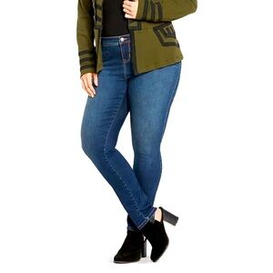 Torrid Luxe Skinny Premium Dark/Medium Blue Wash Size 28T